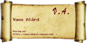Vass Alárd névjegykártya